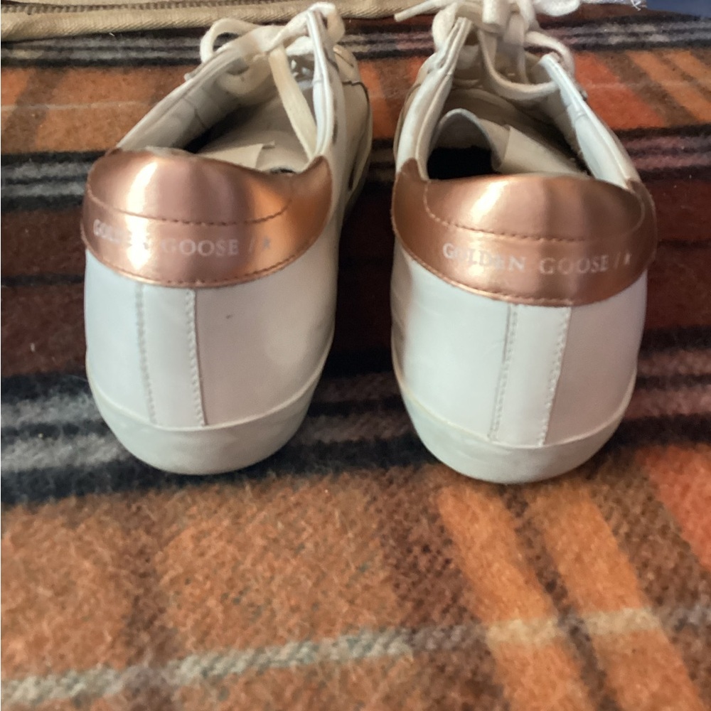 Golden Goose Superstar White Peach Pink Distressed 42 GGDB/Private Edt - Picture 10 of 16